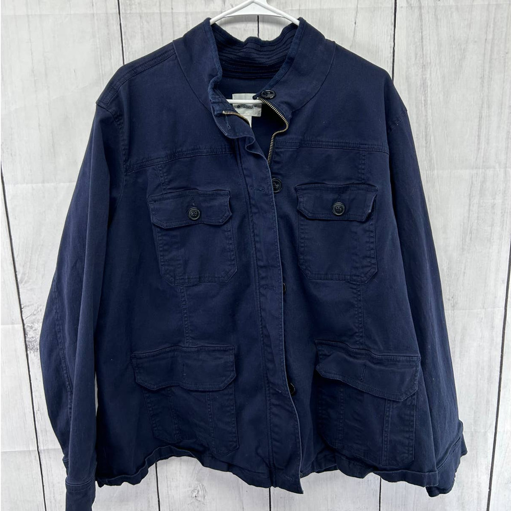 Stitch Fix Market and Spruce Mock Neck Plus Size Chambray Jacket 3X